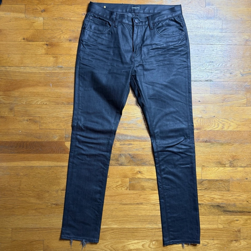 Earnest Sewn Men's Jeans 32x32 Black Coated Slouchy Slim / Straight Distressed